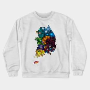 Spirograph Patterned South Korea Provinces Map Crewneck Sweatshirt